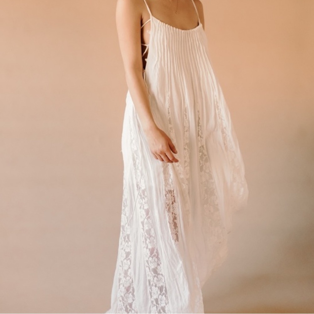 Free People ONE Hailee Victorian Lace Dress in Ivory